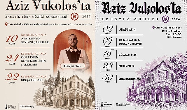 Aziz Vukolos’ta akustik müzik konserleri başlıyor